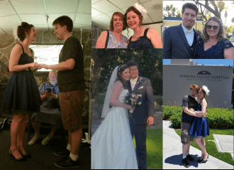 collage of wedding photos